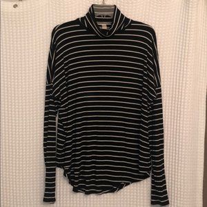 Michael Kors Black and White Striped Long Sleeve
